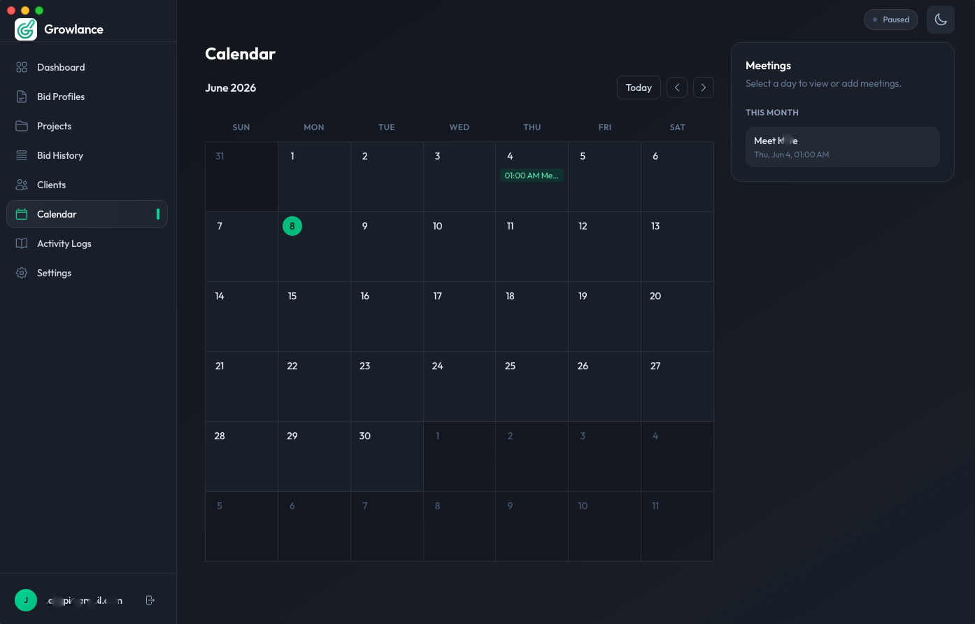 Growlance — Calendar